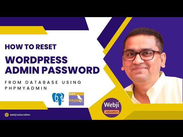 How to reset Wordpress Admin Password from Database using phpmyadmin