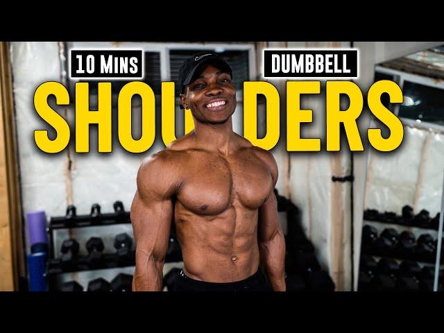 10 Minute Dumbbell Shoulders Workout (No Bench) | Build & Burn #7