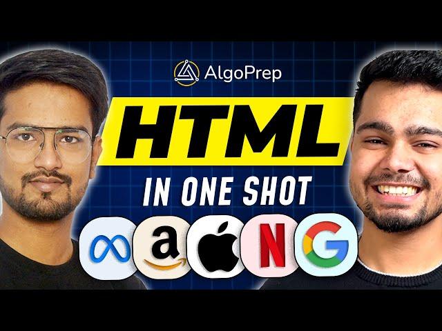 HTML in ONE SHOT!  | Algoprep Web Development Bootcamp