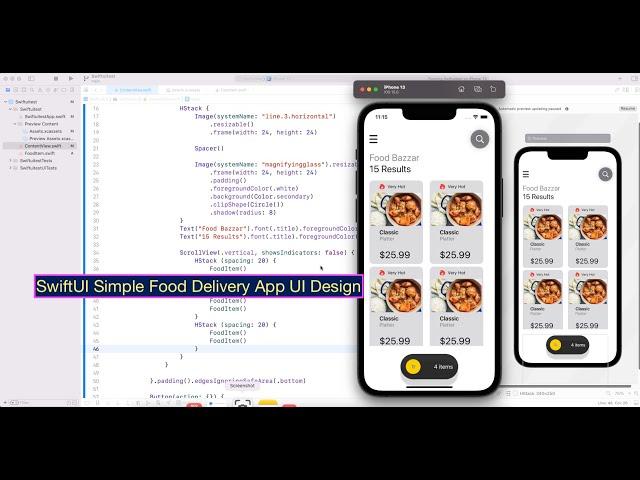 SwiftUI Simple Food Delivery App UI Design