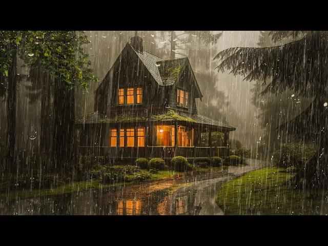 Beat Insomnia with Heavy Rain and Deep Thunder Sounds - Torrential Rain Sounds for Sleeping - ASMR