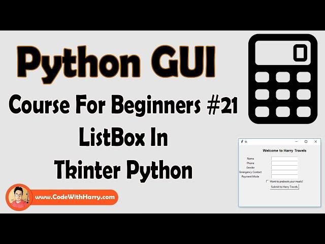 ListBox In Tkinter| Python Tkinter GUI Tutorial In Hindi #21