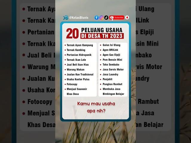 20 Peluang Usaha Di Desa Tahun 2023  ‼️ #ytshort