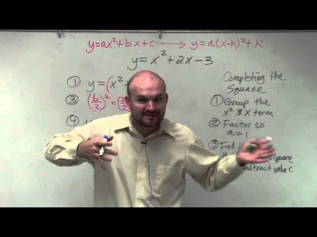 Completing the square to identify the max,min, vertex and axis of symmetry