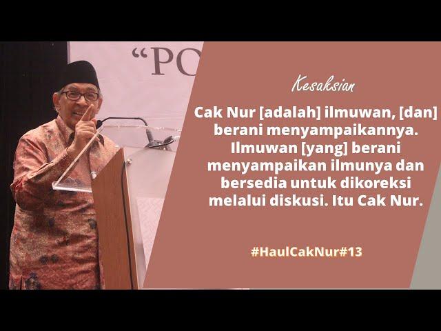 HAUL CAK NUR KE #13 #Kesaksian | Quraish Shihab