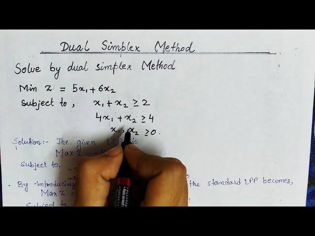 Lec-17 Dual Simplex Method || Minimization Problem || In Hindi ||  Operation Research || Example