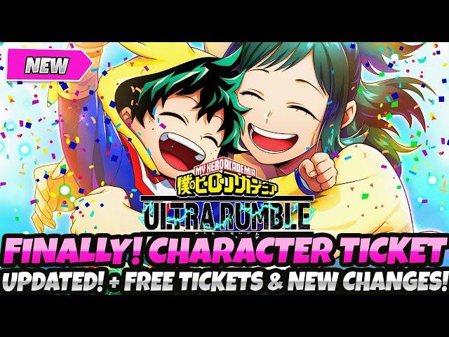 *FINALLY! CHARACTER TICKET UPDATED* + FREE TICKETS & MORE NEW CHANGES, REWARDS (My Hero Ultra Rumble