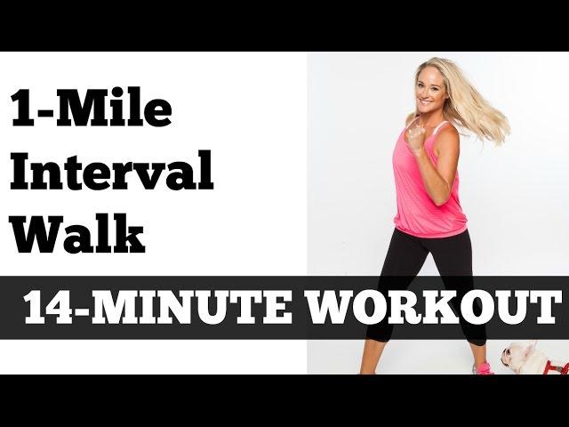 1 Mile Fast Interval Walk | Low Impact Indoor Power Walking Jogging Workout