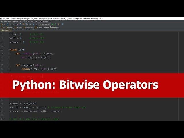 Python Tutorial Bitwise Operators