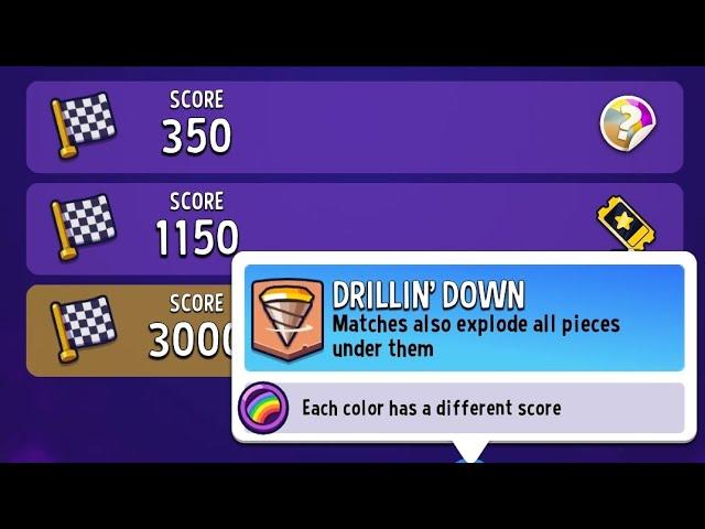 Match Masters Solo Challenge Score Rally Drillin'Down + Rainbow 3000 Score