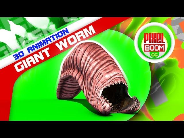 Green Screen Giant Worm Monster Crawl - Chroma Key PixelBoomCG