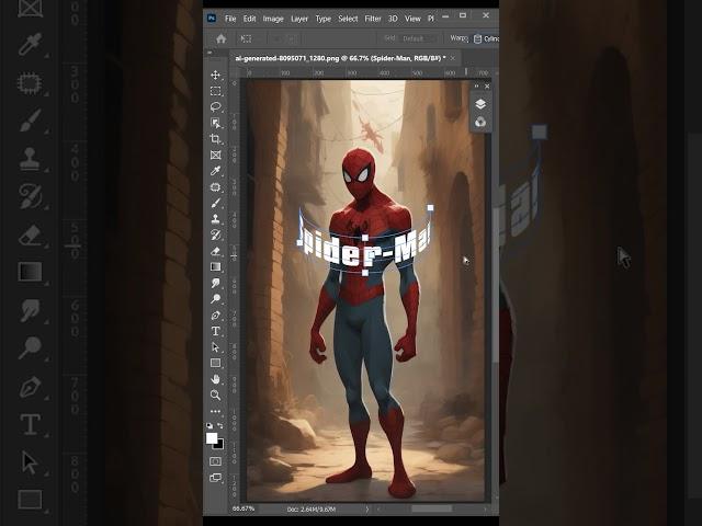 Text Warp effect around the subject in #photoshop #shorts #shortsfeed #shortsvideo #shortsviral