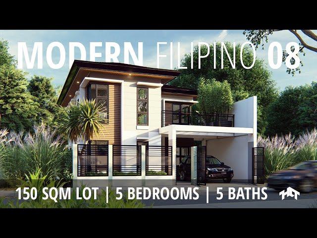 150 sqm | 5 Bedroom Modern Filipino Small House Design | House tour