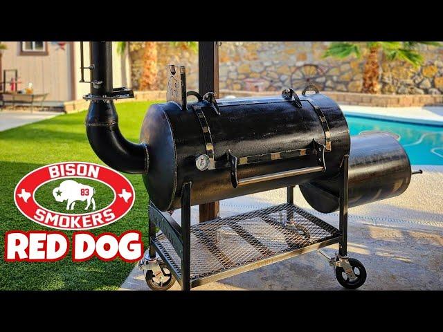 My New Backyard Offset Smoker - Bison Smokers Red Dog - Smokin' Joe's Pit BBQ