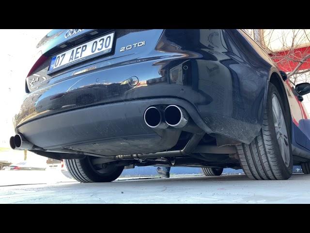 Audi A4 B8 2.0 TDI Warex exhaust fully chrome dpf off cold start