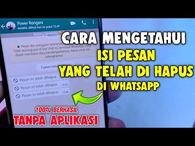 Cara mengetahui pesan wa yang sudah dihapus tanpa aplikasi - 100% Berhasil