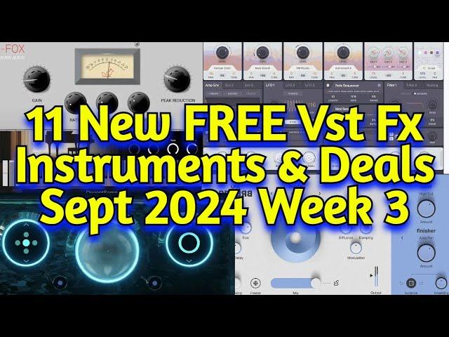 11 Best New FREE VST Effect Plugins, Virtual Instruments & Plugin Deals - SEPTEMBER 2024 Week 3