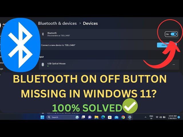 Bluetooth On Off Button Is Missing In Windows 11/10 ||Bluetooth not working PC/Laptop Windows 11/10