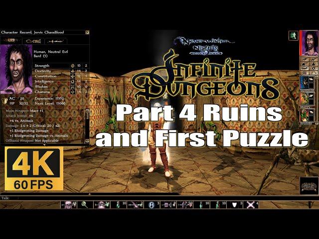 Neverwinter Nights Enhanced Edition Infinite Dungeons Part 4 Ruins and First Puzzle 4k 60fps