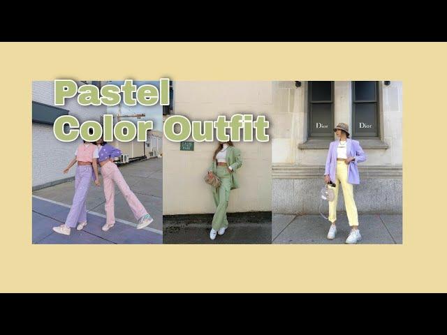 PASTEL COLOR OUTFITS IDEA | MONOCHROMATIC OUTFIT #TheStyle&Ideas #aesthetic #trend