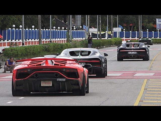 2024 Gumball 3000 Supercars Accelerating | Gintani Aventador SVJ, Bugatti Chiron, Pagani Huayra...