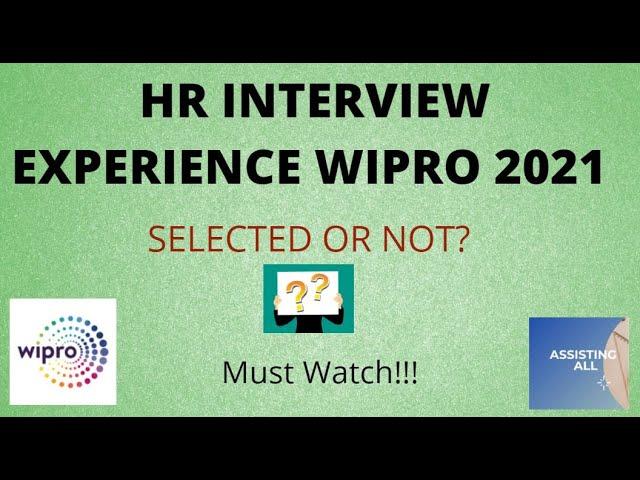 How I cracked Wipro HR round || 2021 batch || WIPRO HR Interview Experience 2021