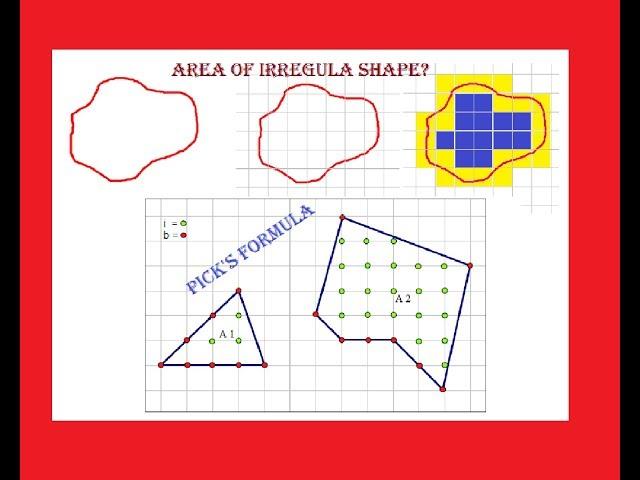 How to find the areas of irregular shapes (including Pick's formula)