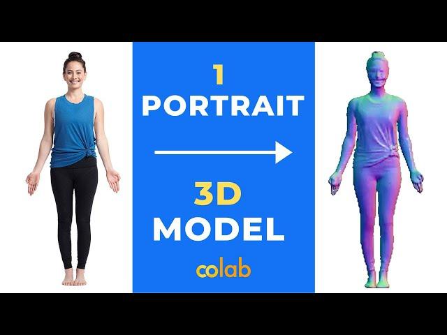 PIFuHD: AI constructs 3D model from single portrait image (google colab)