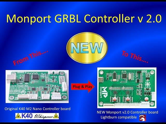 K40 Laser - Latest GRBL controller board from Monport V2.0 - Lightburn compatible - See Description