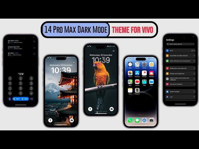 iPhone 14 Pro Max DarkTheme For Vivo All Devices | Vivo Theme | #vivotheme  #iphone #14promax