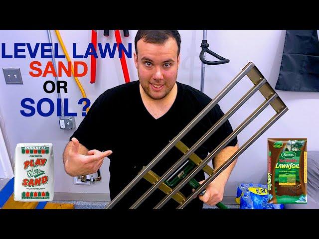 Level Lawn SAND OR SOIL ? | HOW I LEVEL MY LAWN WITH R&R PRODUCTS LEVELING RAKE | LEVELING LAWN SAND