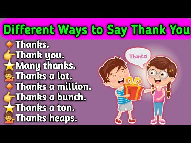 daily use English sentences | types of thanks | different types of thanks | learn English | English