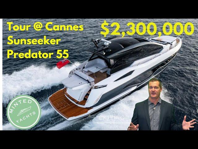 $2,300,000 Yacht Tour, 2025 Sunseeker Predator 55 @ Cannes | Perfect Miami Boat YachtSpecDirect.com