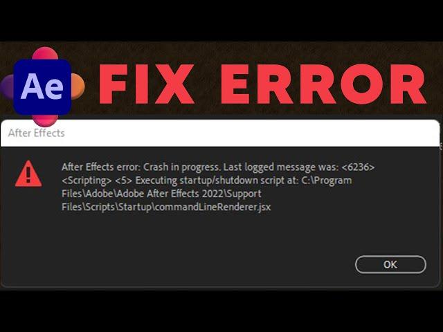 How to fix Crash in progress in Adobe After Effects I theVfxdudes I