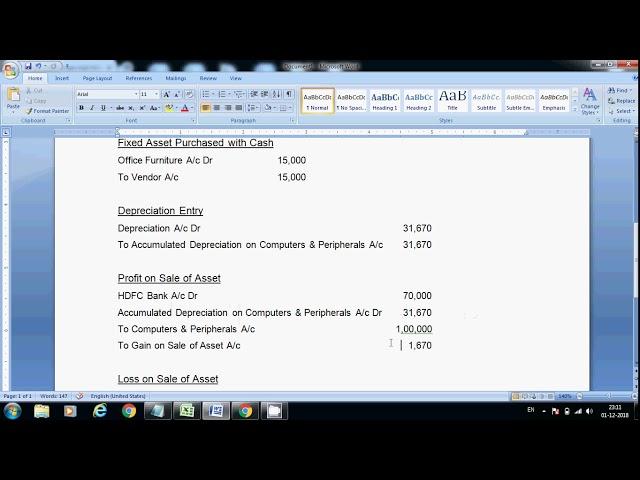 Fixed Asset Journal Entries | Depreciation entry | Accumulated depreciation