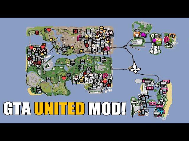 All Three GTA Maps in One Game (Liberty City, Vice City, San Andreas) - New GTA UNITED Mod