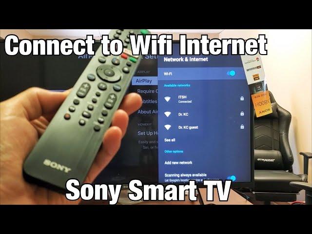 Sony Smart TV: How to Setup/Connect to Wifi Internet Network (Android TV)