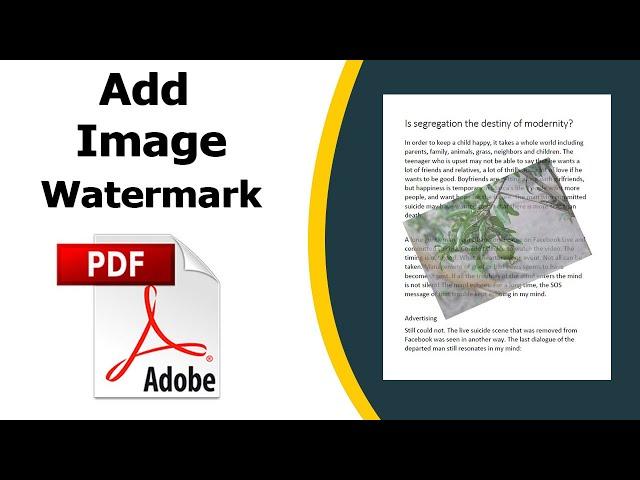 How to add an image watermark into a pdf using adobe acrobat pro dc