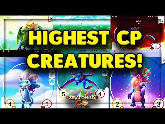 STRONGEST CREATURES BY CP IN DRACONIUS GO! + BEST MOVESETS FOR EACH