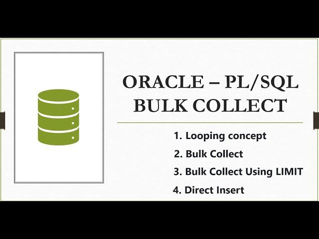 Oracle PL SQL : Learn Bulk Collect and FOR ALL | Bulk Collect and LIMIT With Example