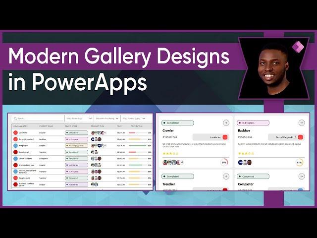 Modern PowerApps Gallery UI Design Tutorial - Beginner to Advanced