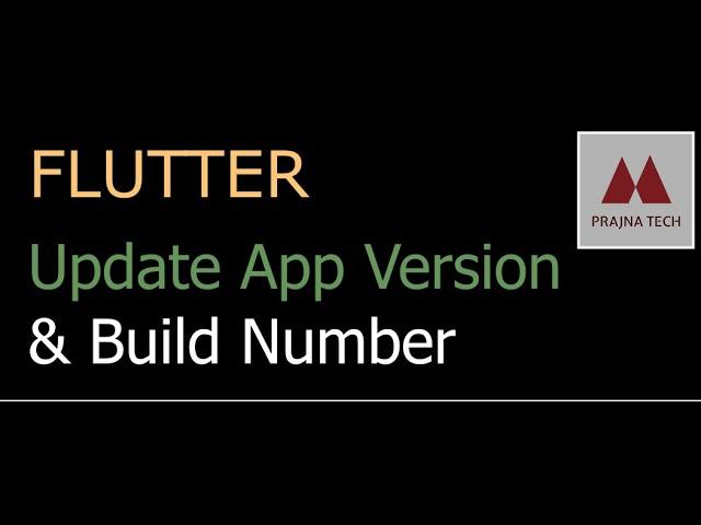 Update Flutter App Version and Build Number Android/iOS