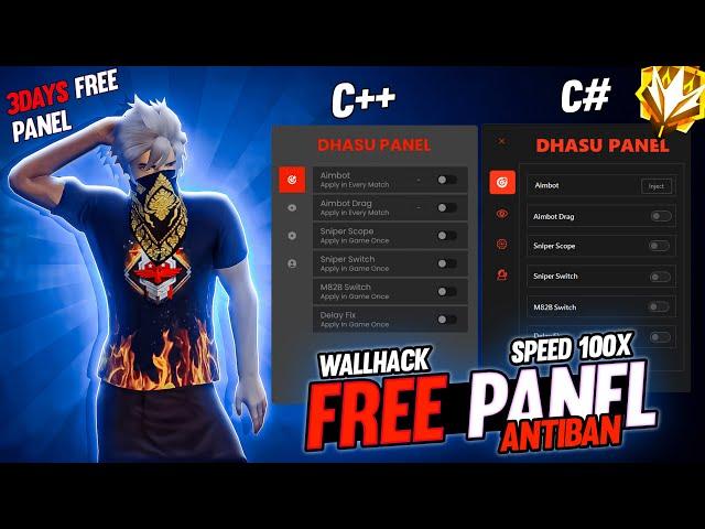 FREE FIRE PC PANEL OB47 FREE FOR 3 DAY  AIMBOT + SPEED HACK + WALL HACK | 100% ANTIBAN SAFE 