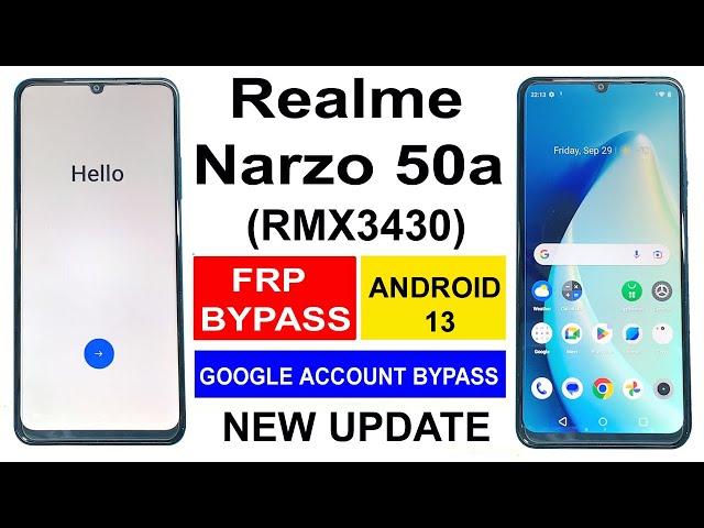 Realme Narzo 50A (RMX3430) Android 13 Frp Bypass | Realme Narzo 50A (RMX3430) Google Account Bypass