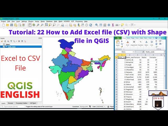 How to Add Excel file CSV with Shape file in QGIS 2021 ENGLISH