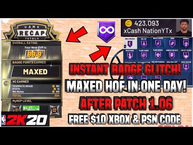 *NEW!!!* NBA 2K20 INSTANT BADGE GLITCH *ALL BADGES* AFTER PATCH 1.06! PS4 & XBOX (2K20 Badge Glitch)