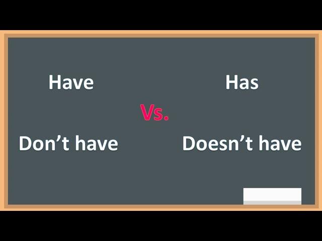 Using Has and Have| Doesn't have and Don't have| English grammar
