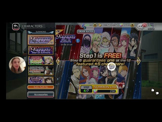 GO TO STEP 6 GUARANTEED! RAGE PULLS! 9TH ANNIVERSARY HIGHLIGHTS STEP-UP SUMMONS! Bleach Brave Souls