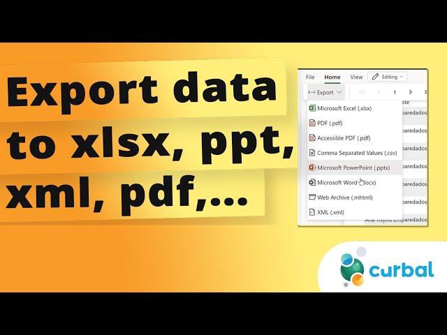 Export Power BI data to any format: excel, power point, pdf, xml, .....