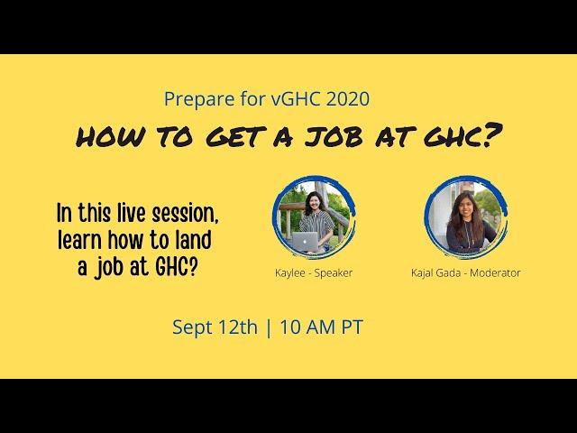 How to find a job at GHC? // Prepare for GHC 2020